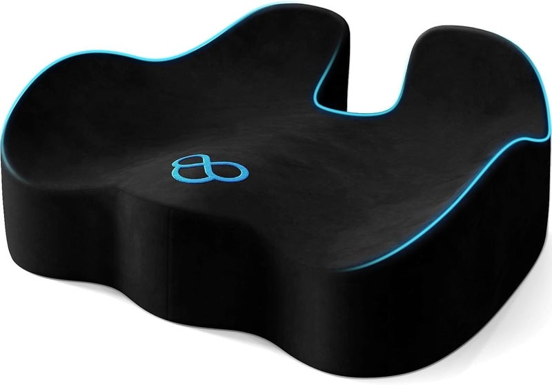 SofterCharm Seat Cushion, Memory Foam Chair Cushions for Tailbone/Sciatica Easing, Chair Pillow with Handles for Car, Office Chair Cushion with Non-Slip Design, Ideal for Post-Surgery Recovery(Black) - Image 1